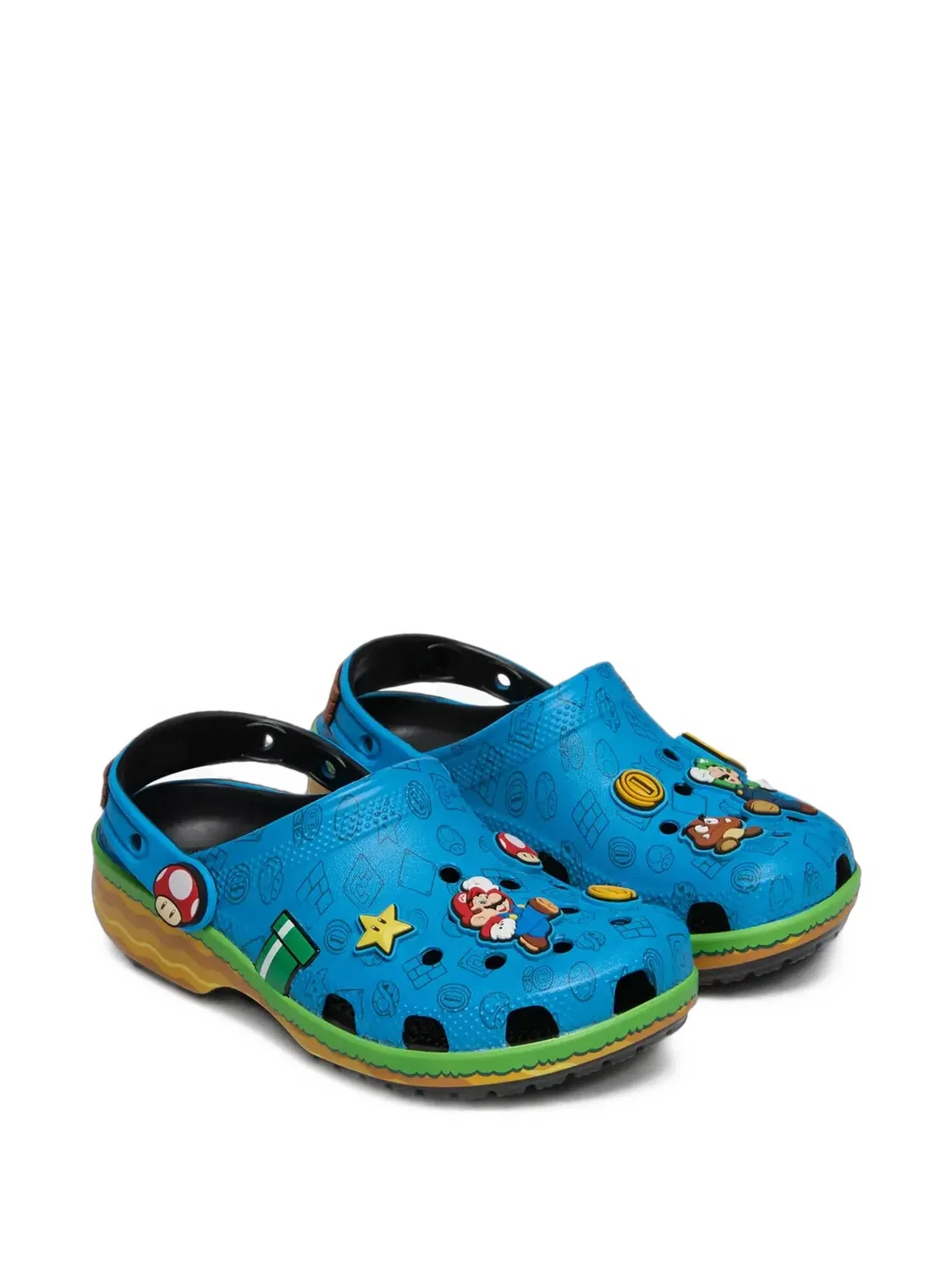 Сабо Classic синие с принтом Crocs, синий