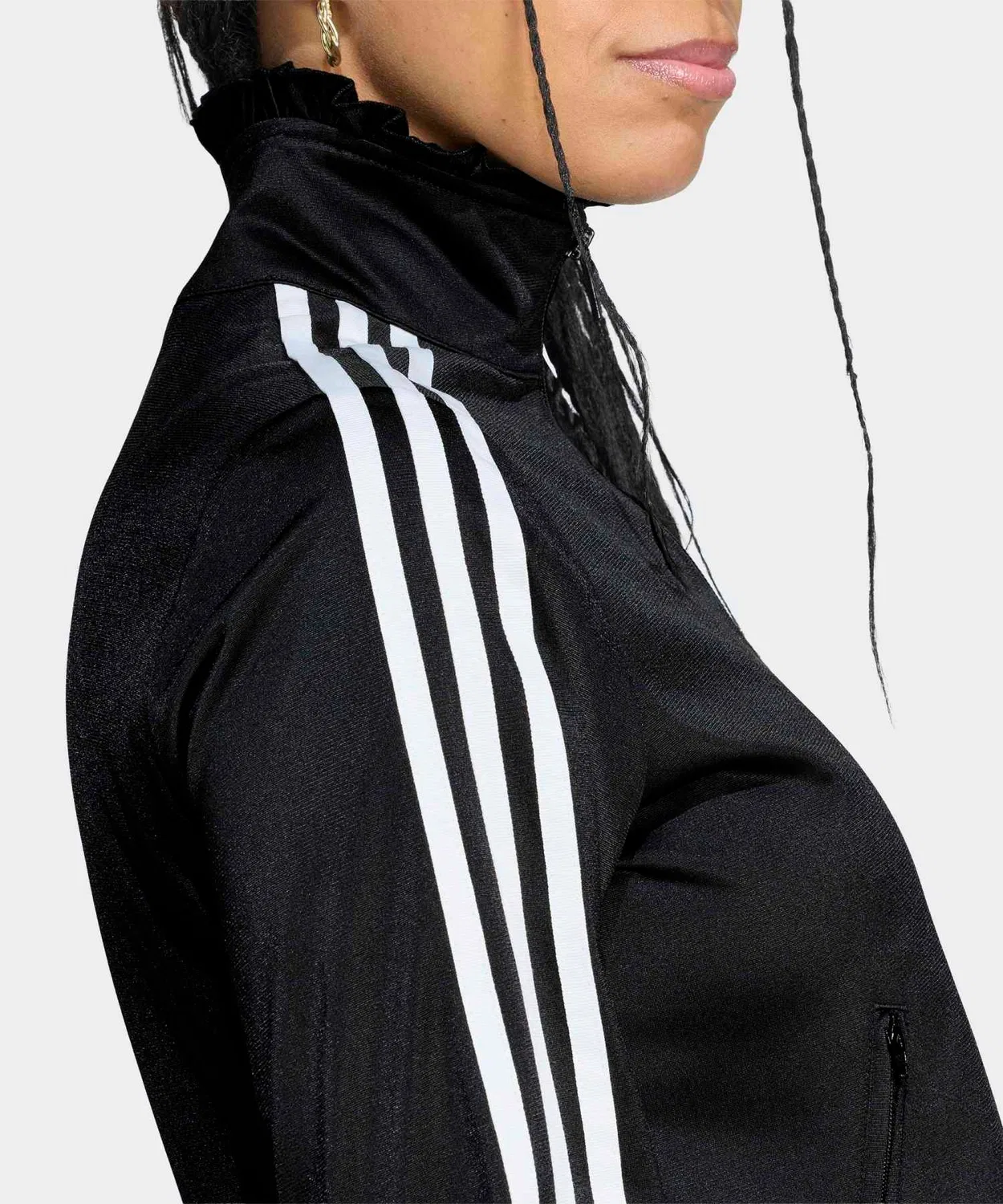 Женский трек-топ с микро-плиссе Pleated Firebird Adidas, Black — фото 4