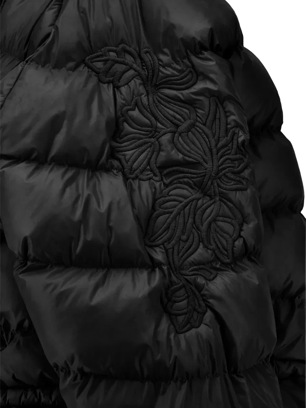 Куртка-пуховик с вышивкой Ermanno Scervino Junior, черный — фото 3