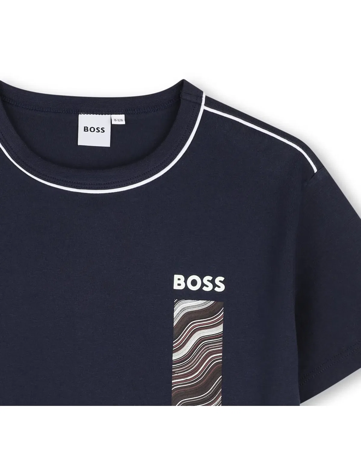 Детская футболка для мальчиков с коротким рукавом с принтом BOSS Kidswear, Azul Marino — фото 2