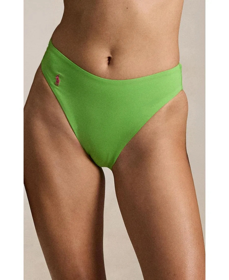 Женские плавки бикини с высокой посадкой без рукавов Polo Ralph Lauren, Riveria Green