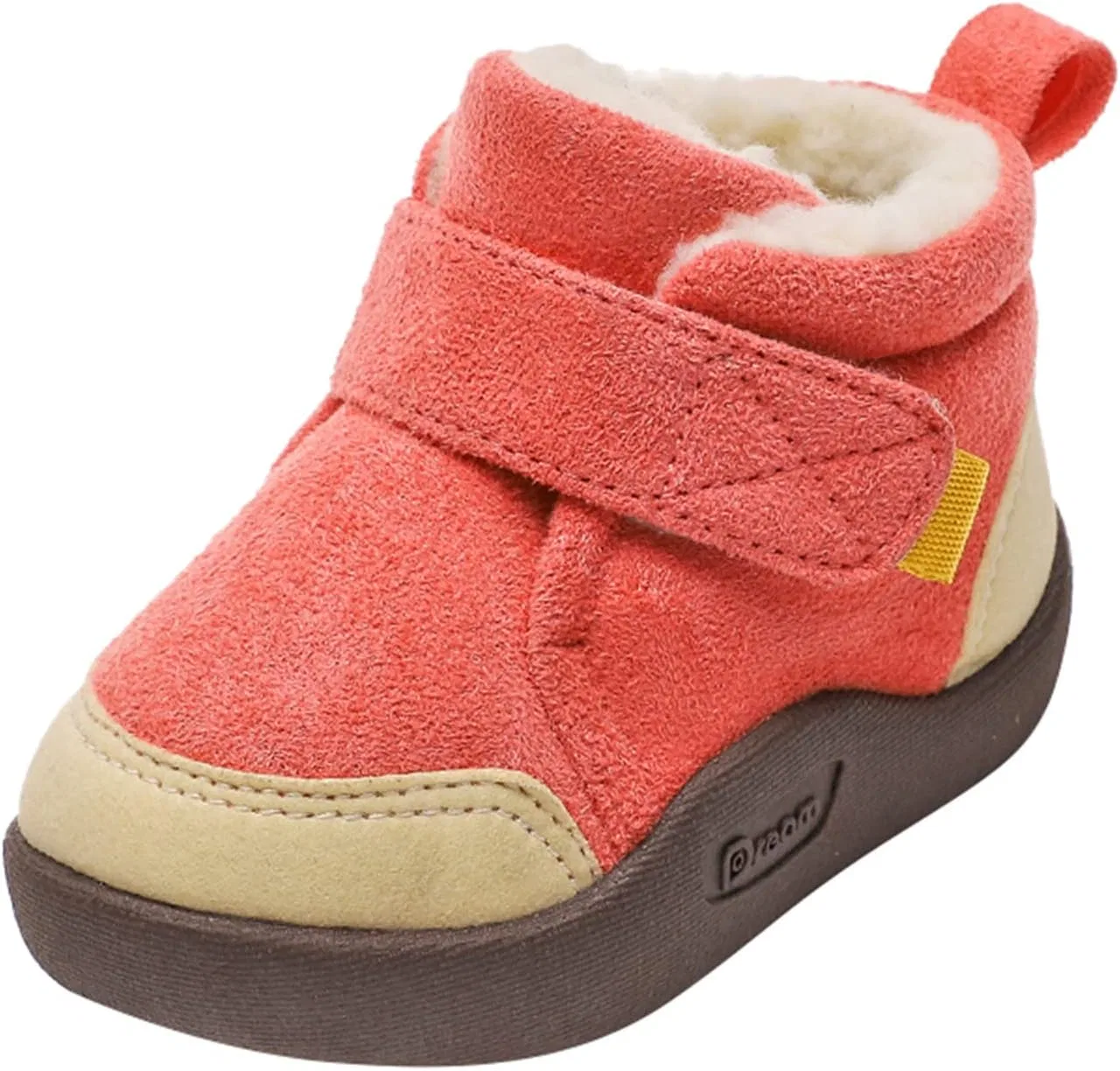 Детские зимние ботинки на флисе с мягкой подошвой Unisex Kids Cotton Boots Baby Soft Soles Shoes Fleece Non-?kid Slipper Winter Warm Cozy Crib Ankle Boots, Pink