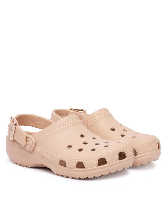 Шлепанцы Classic Metallic Buckle Clog K Crocs, бежевый — фото 2