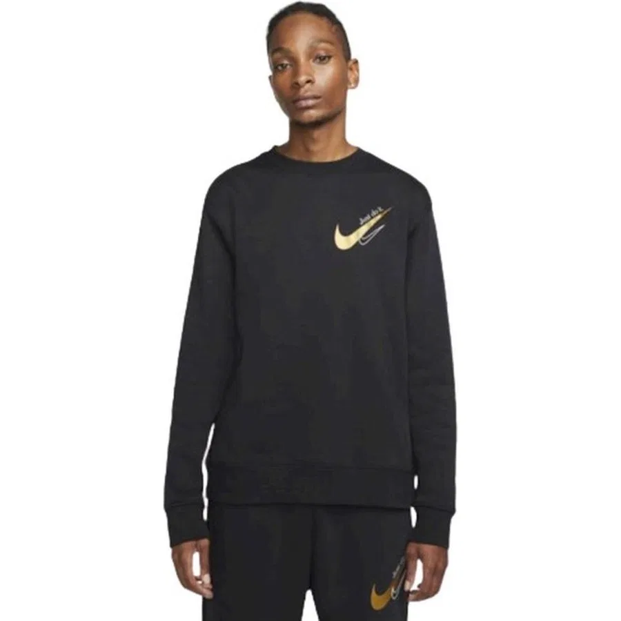 Мужской свитшот из футера с круглым вырезом, модель DR9272-010, Nike, Черный