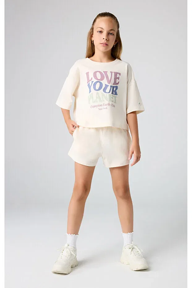 Детские шорты для девочек хлопковые Eco future shorts organic cotton beige kids shorts-404973-ys137 Champion, Beige-23