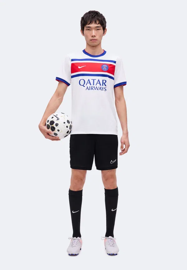 Футбольная джерси с технологией Dri-fit Paris Saint-Germain Academy Pro Prematch Home, Nike Performance, White/Old Royal/University Red, белый/красный — фото 2