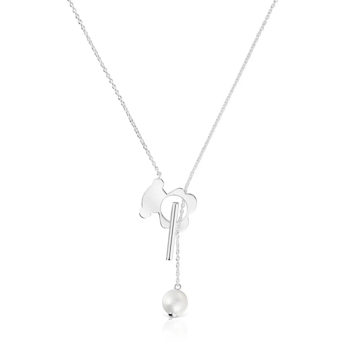 

Колье Tous I-bear Short Silver Bear With Cultivated Pearls, серебро/жемчуг