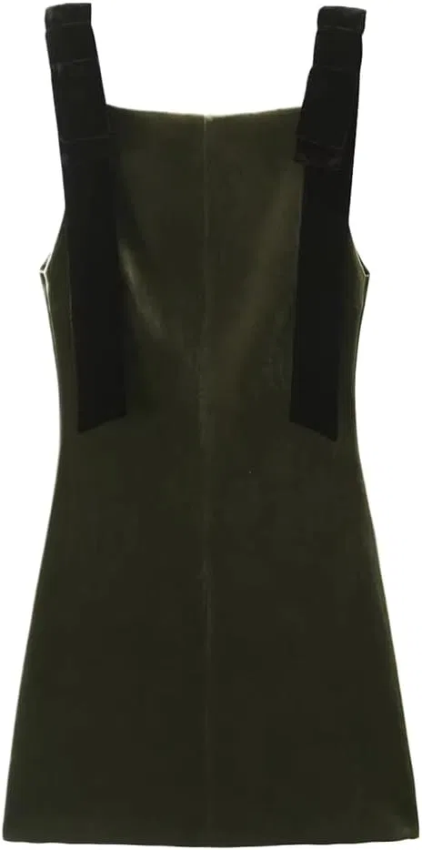 Женское мини-платье A-силуэта с бантом Velvet Slip, Pic Color