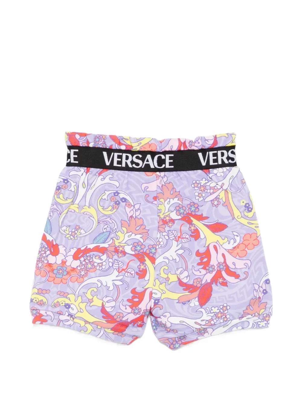 Шорты с принтом Barocco и поясом с логотипом Versace Kids, фиолетовый — фото 2