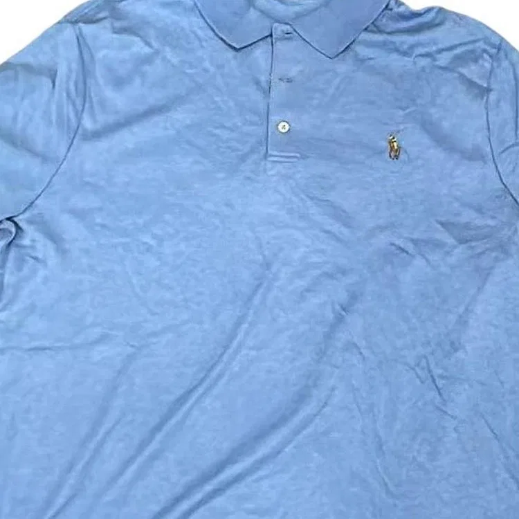 Мужское поло с воротником, синее, Polo Ralph Lauren, Blue — фото 4
