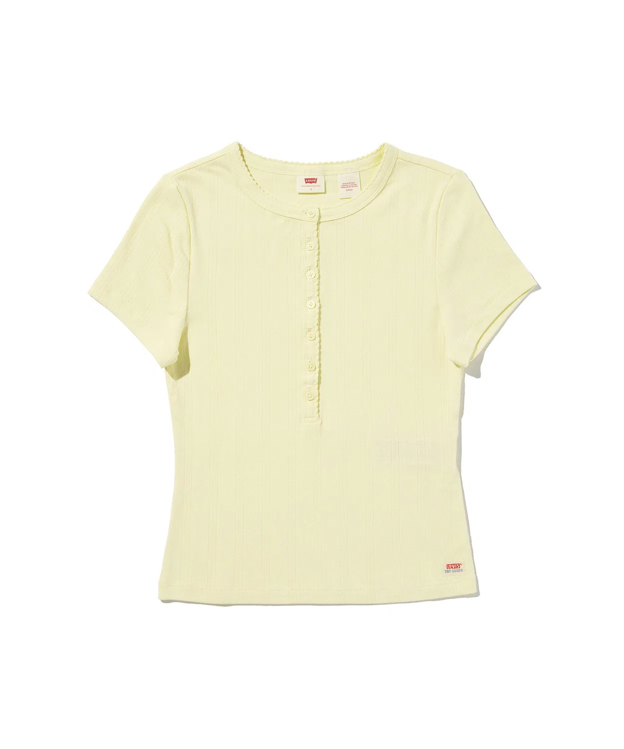 Женская футболка с коротким рукавом, модель Pointelle Levi's, Yellow — фото 4