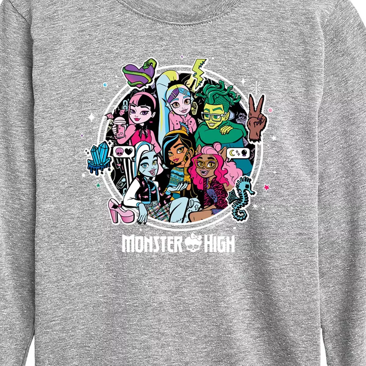 Детское лонгслив с принтом для мальчиков Monster High, Navy — фото 2