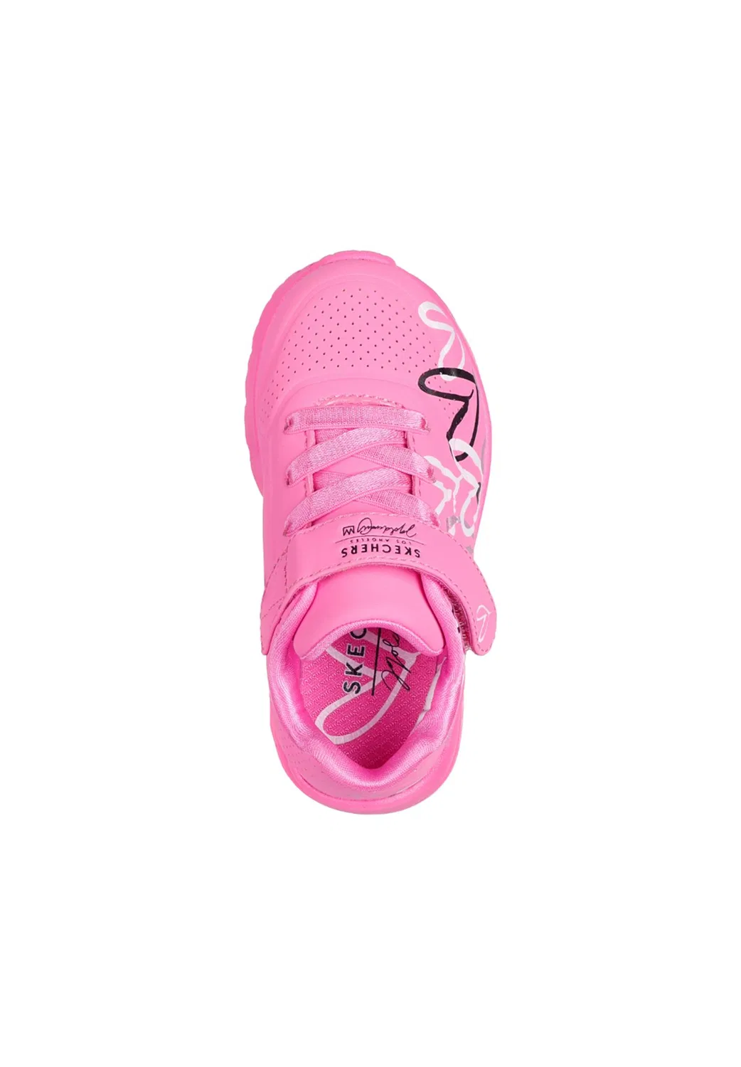 Детские кроссовки для девочек с принтом UNO LITE LOVE LEVITATE Skechers, Rosa / Neon-Purpurrot / Bunt — фото 2