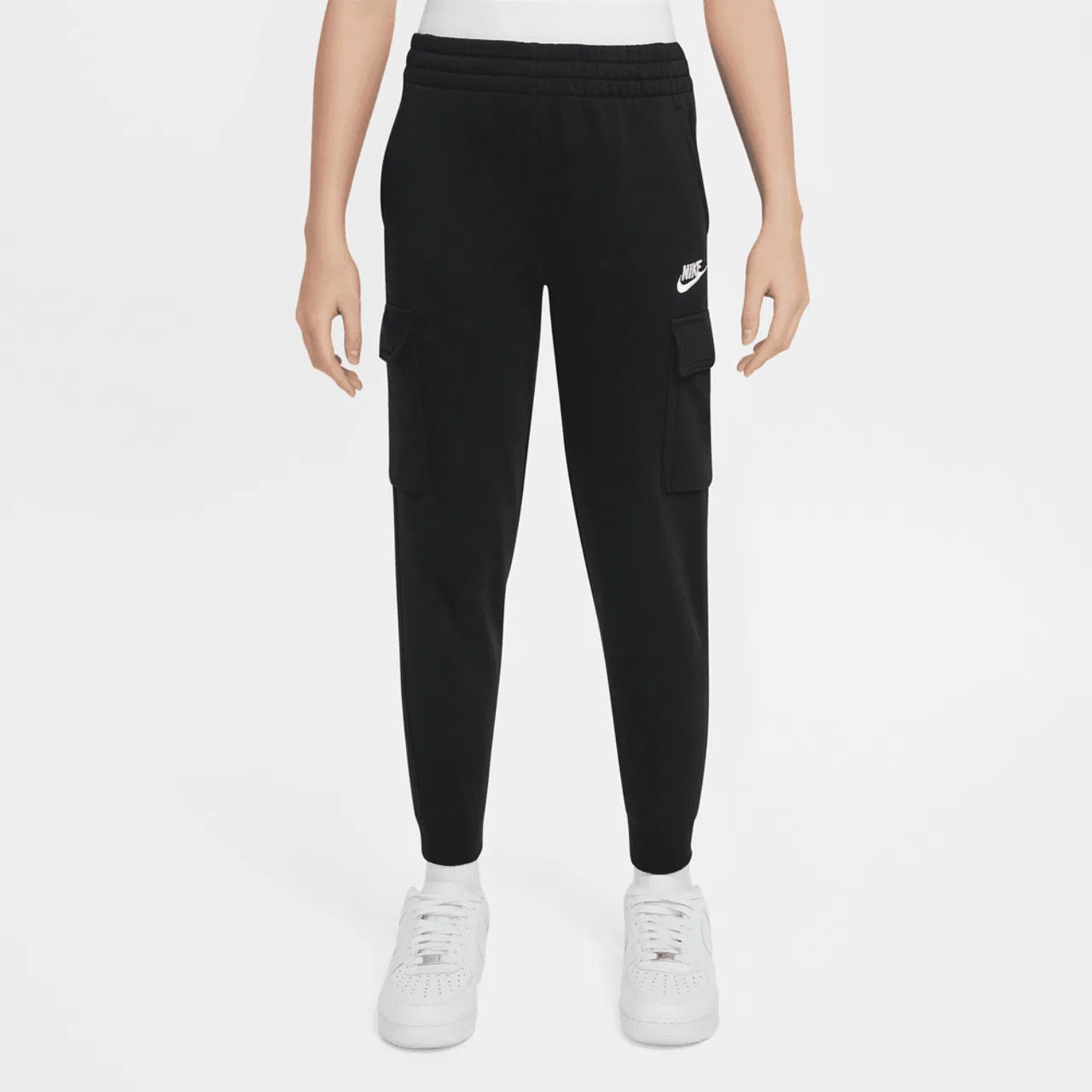 Брюки для мальчиков Club Fleece LBR Cargo Nike, черный/белый