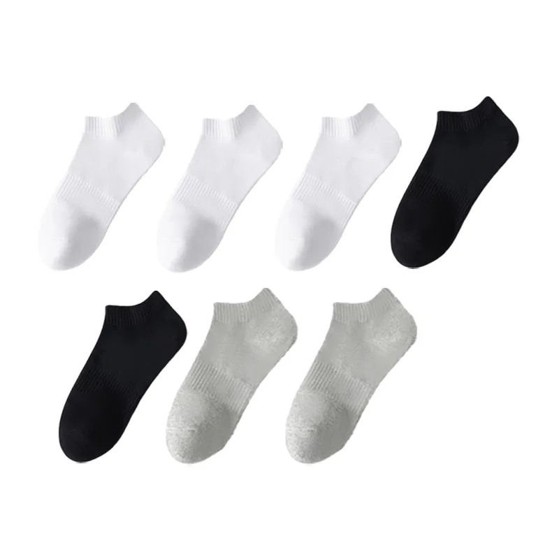 Детские носки-следки набор 7 пар Cotton Gene, Белый *3 Черный *2 Серый *2