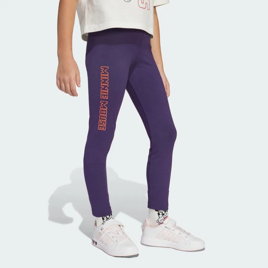 Леггинсы с принтом Minnie Mouse adidas, Фиолетовый