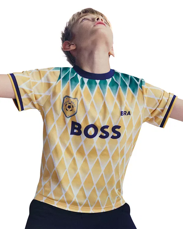 Детские шорты для мальчиков с принтом Supporter Soccer Boss Kidswear, черный — фото 4