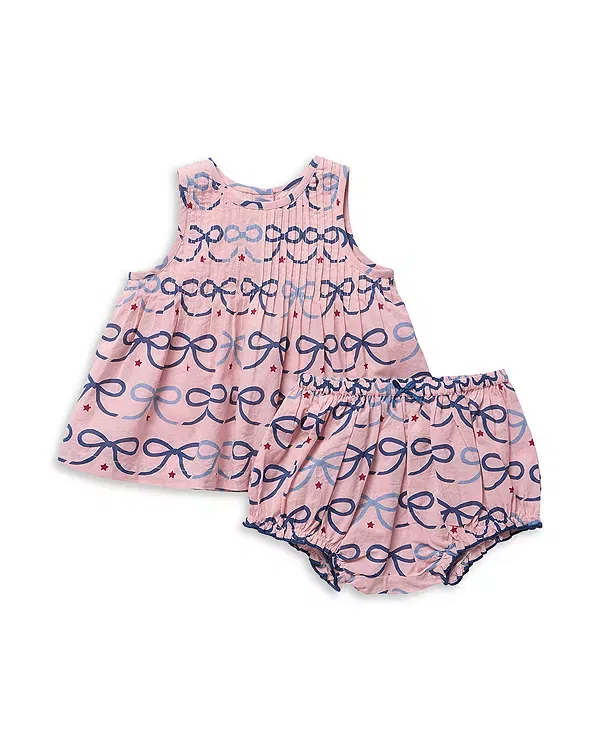 Детский комплект для новорожденных с принтом Jaipur Pink Chicken, Pink Bows