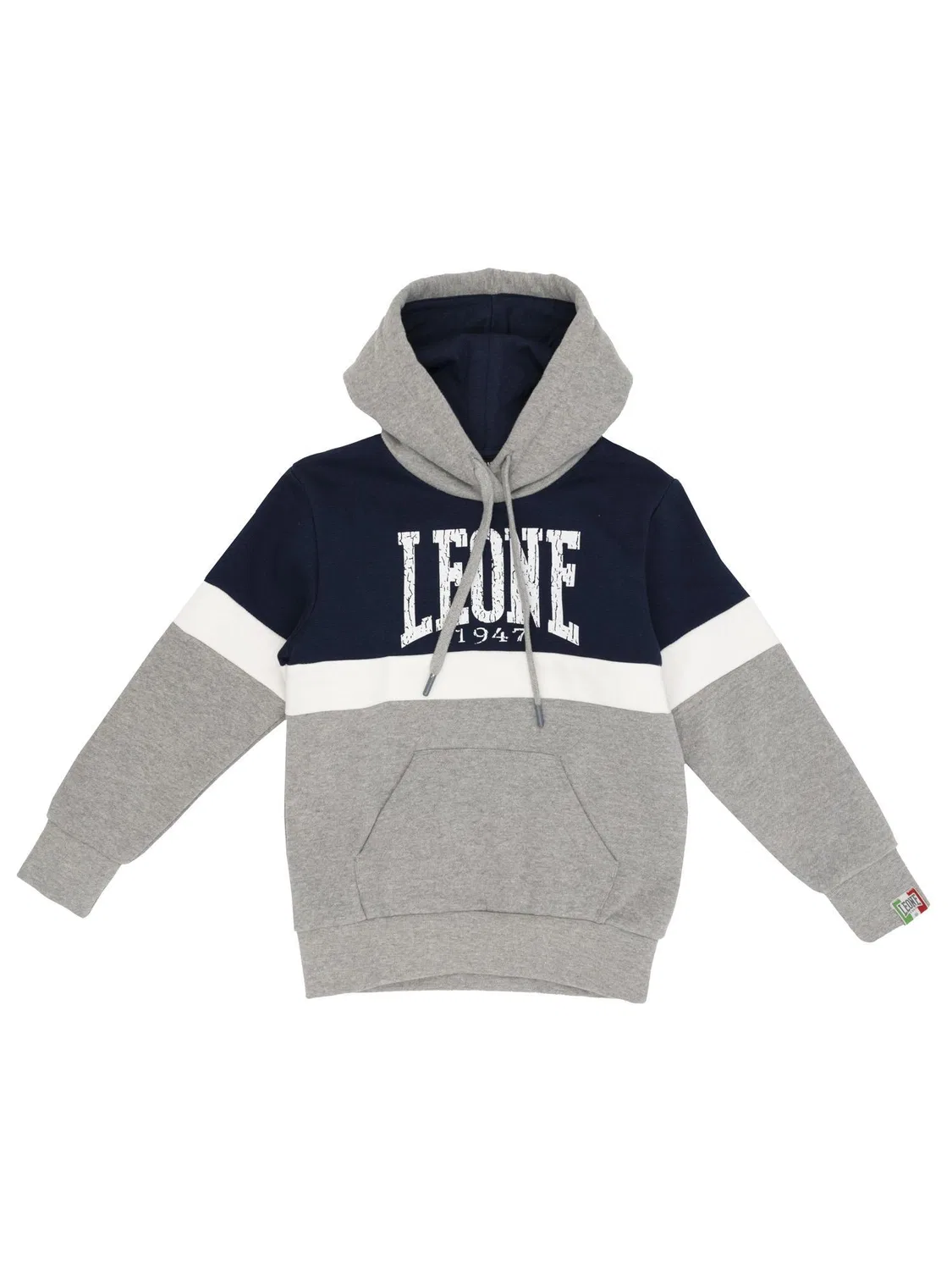 Детское худи с принтом Leone große Logo Grey Boy, Leone 1947 Apparel, Grau