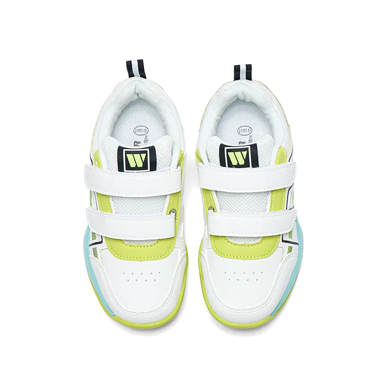 Детские кеды с защитой от истирания White Neon Green WARRIOR — фото 4
