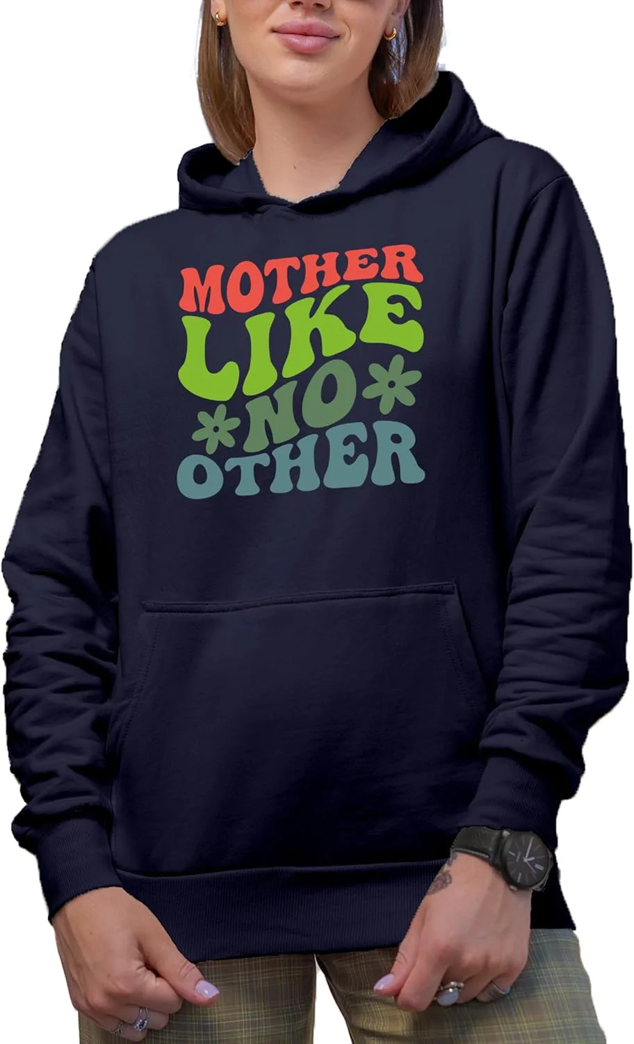 

Толстовка с капюшоном Mother Like No Other, ретро волнообразный текст Make Your Mark Design