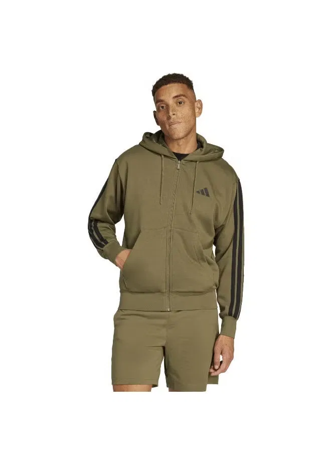 Худи на молнии с тремя полосками Essentials Adidas, черный