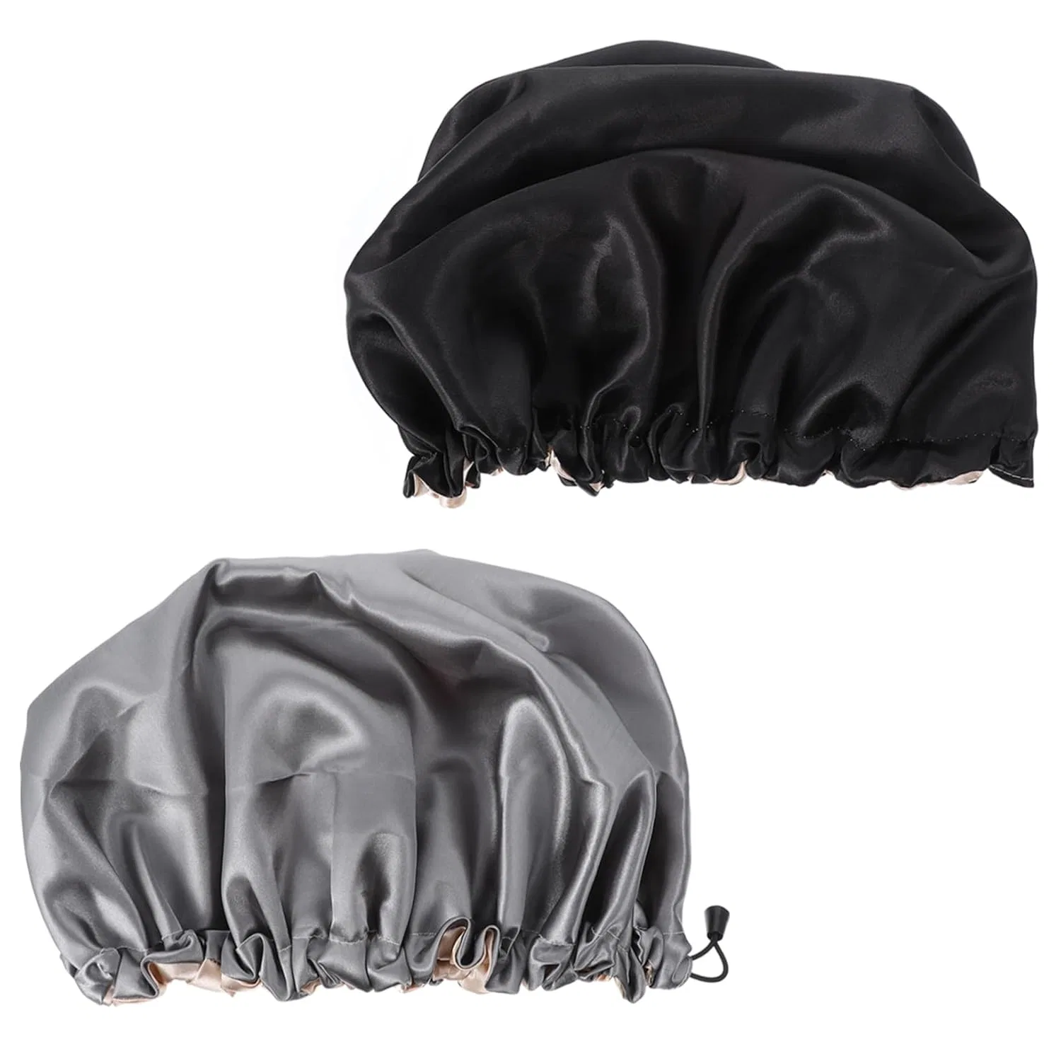 Шапочка для душа Satin, FOMIYES, 2 шт, 32x32 см, Черный, Серый