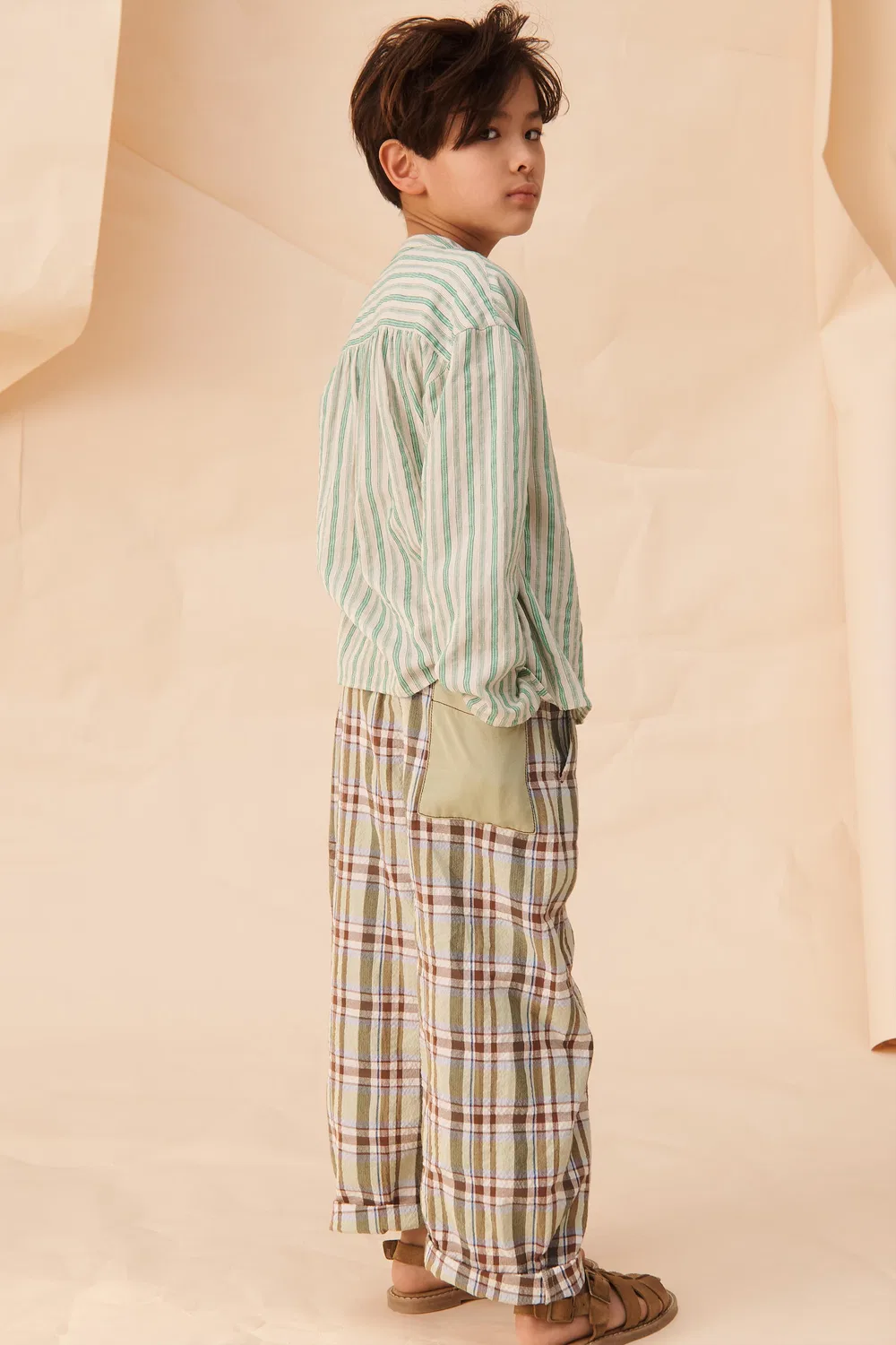Рубашка в полоску с карманом, лимитированная серия ZARA, Green Stripe — фото 3