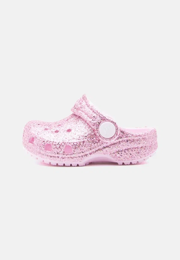 Классические туфли-мюли с крупными блестками Crocs, розовый