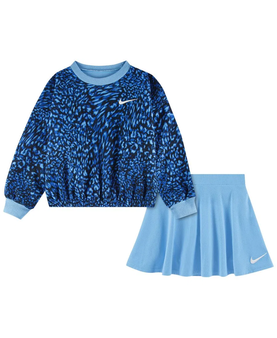 Комплект из топа и юбки-шорт с принтом Nike, Football Blue