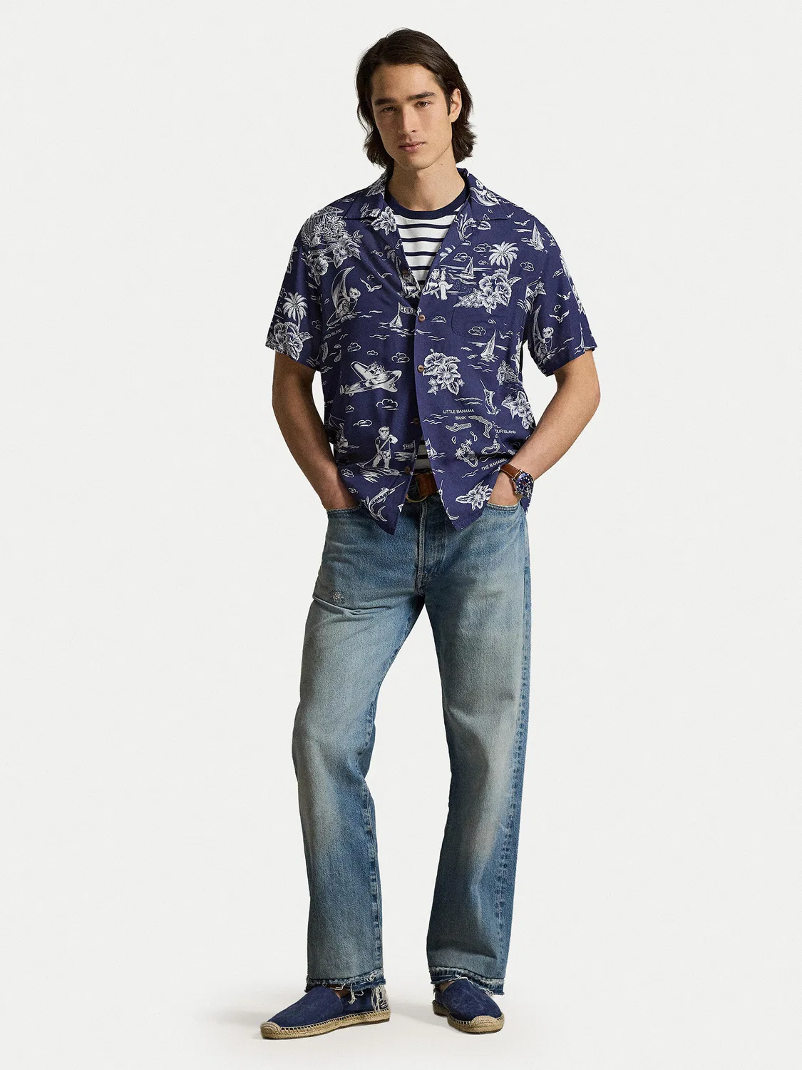 Мужская рубашка классического кроя Polo Ralph Lauren, темно-синий — фото 2