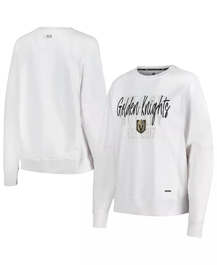 

Женская белая состаренная толстовка Vegas Golden Knights Millie Raglan MSX by Michael Strahan