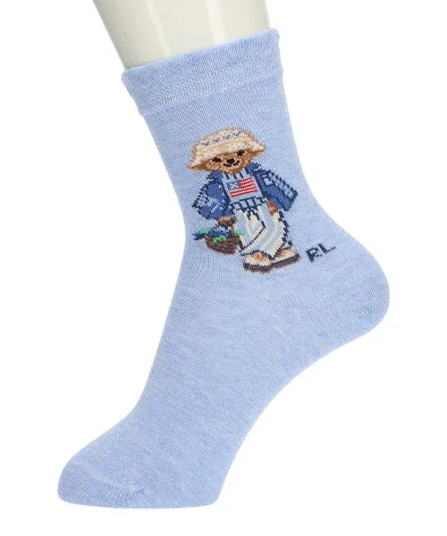 Детские носки с принтом Blueberry Bear POLO RALPH LAUREN, Off White — фото 4