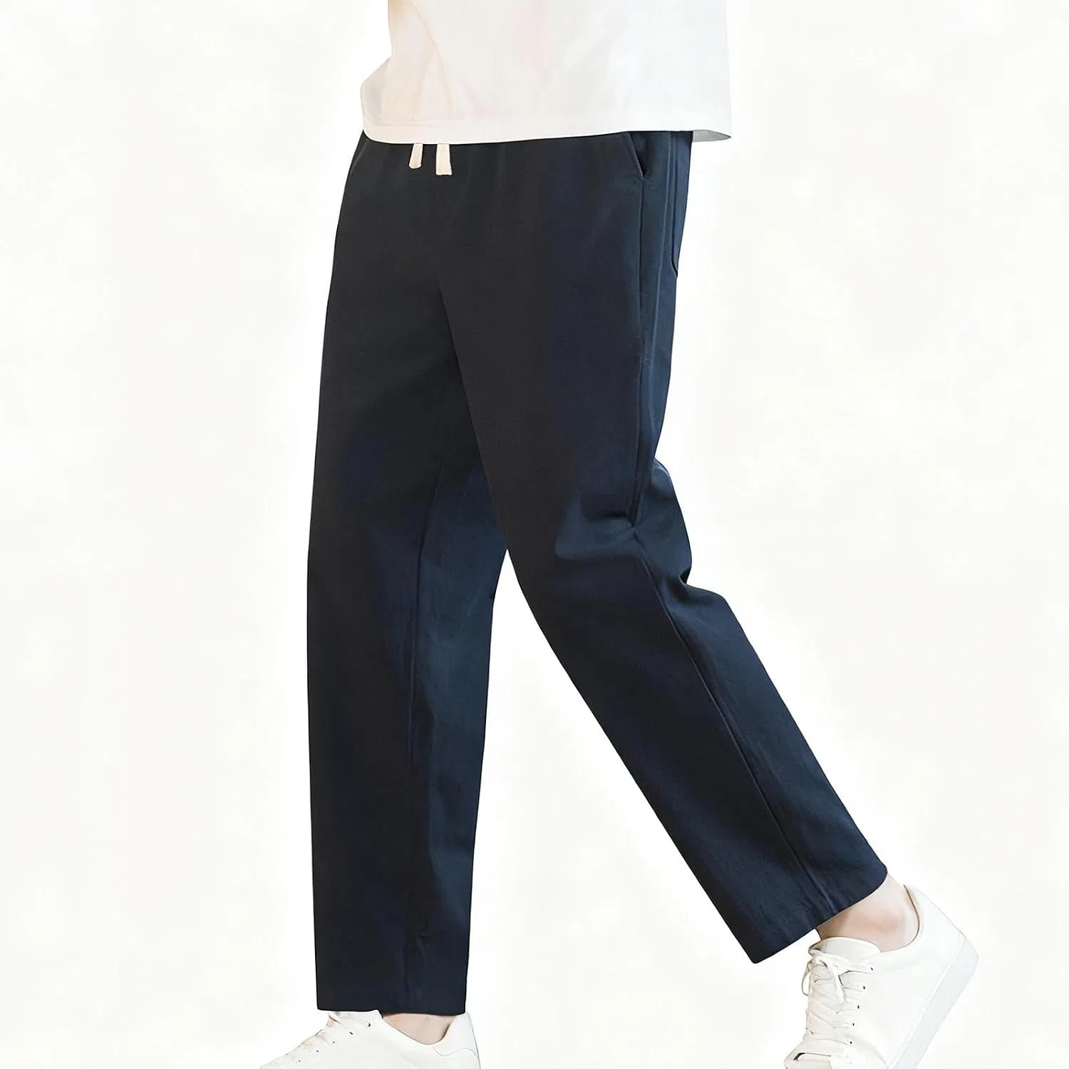 Мужские брюки на кулиске прямого кроя, тёмно-синий — фото 2