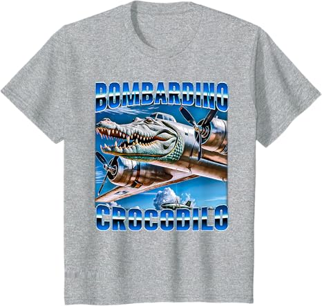 

Футболка Bombardino Crocodilo - Italian Brainrot, серый