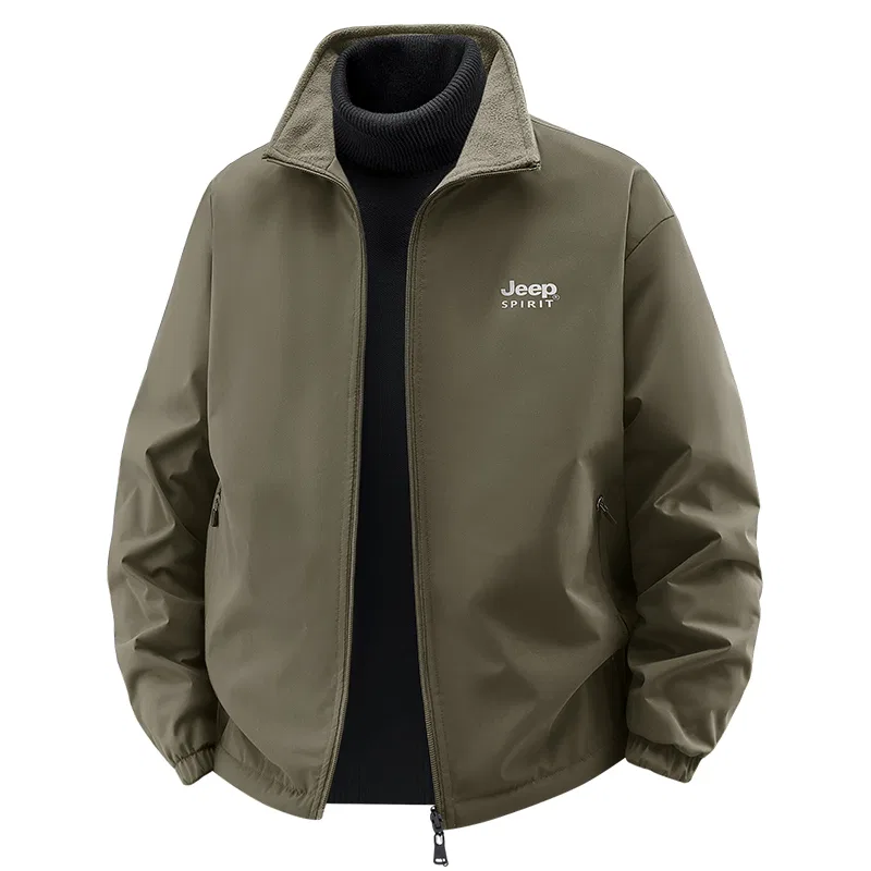 Детская куртка с воротником-стойкой на флисе JEEP SPIRIT, Military Green