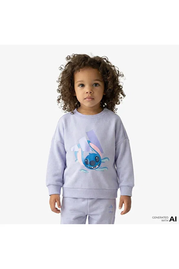 Детский спортивный костюм для девочек с принтом Disney Lilo & Stitch Adidas, Purple
