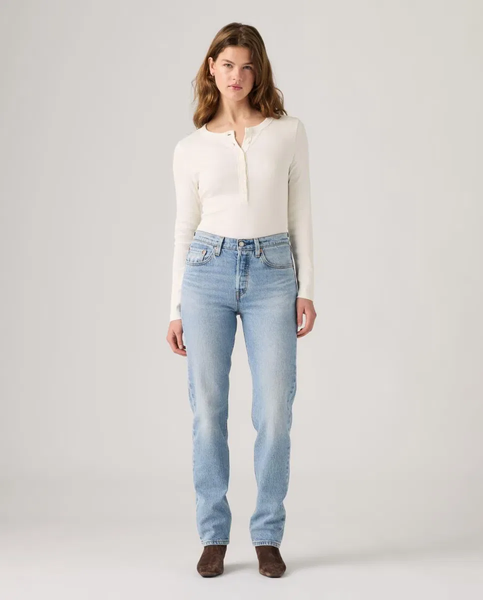 Женское прямые джинсы, Vaquero Recto 501 Jeans For Women, Levi's, голубой — фото 4