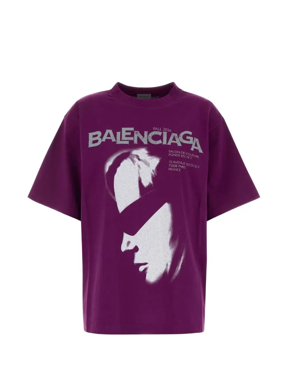 Футболка оверсайз с логотипом Balenciaga, фиолетовый