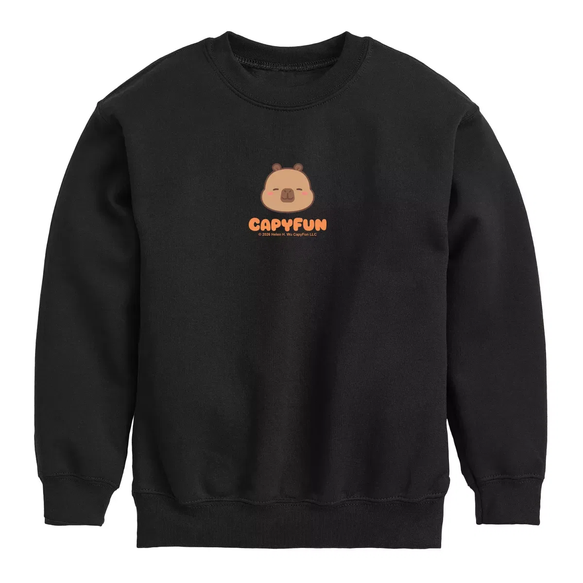 Детский свитшот с принтом CapyFun CapyFun, Black