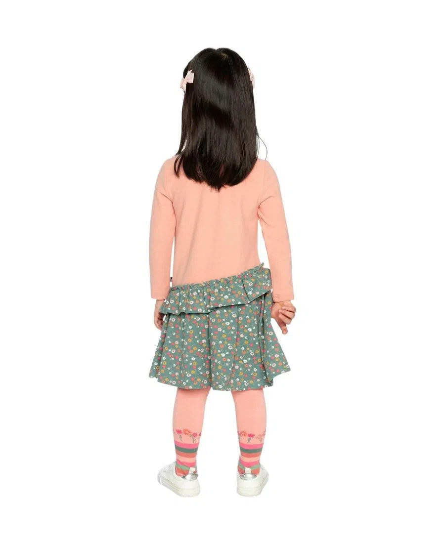 Платье для девочки с принтом, модель Pale Pink and Green Floral Print Deux par Deux, Pale Pink And Green Floral Print — фото 4