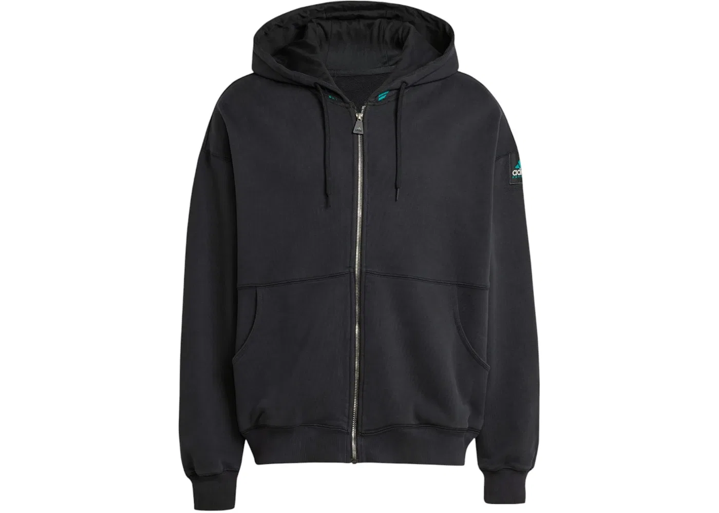 Мужская худи из флиса с полной застежкой-молнией Adidas Eqt Fleece Full Zip Hoodie, Black
