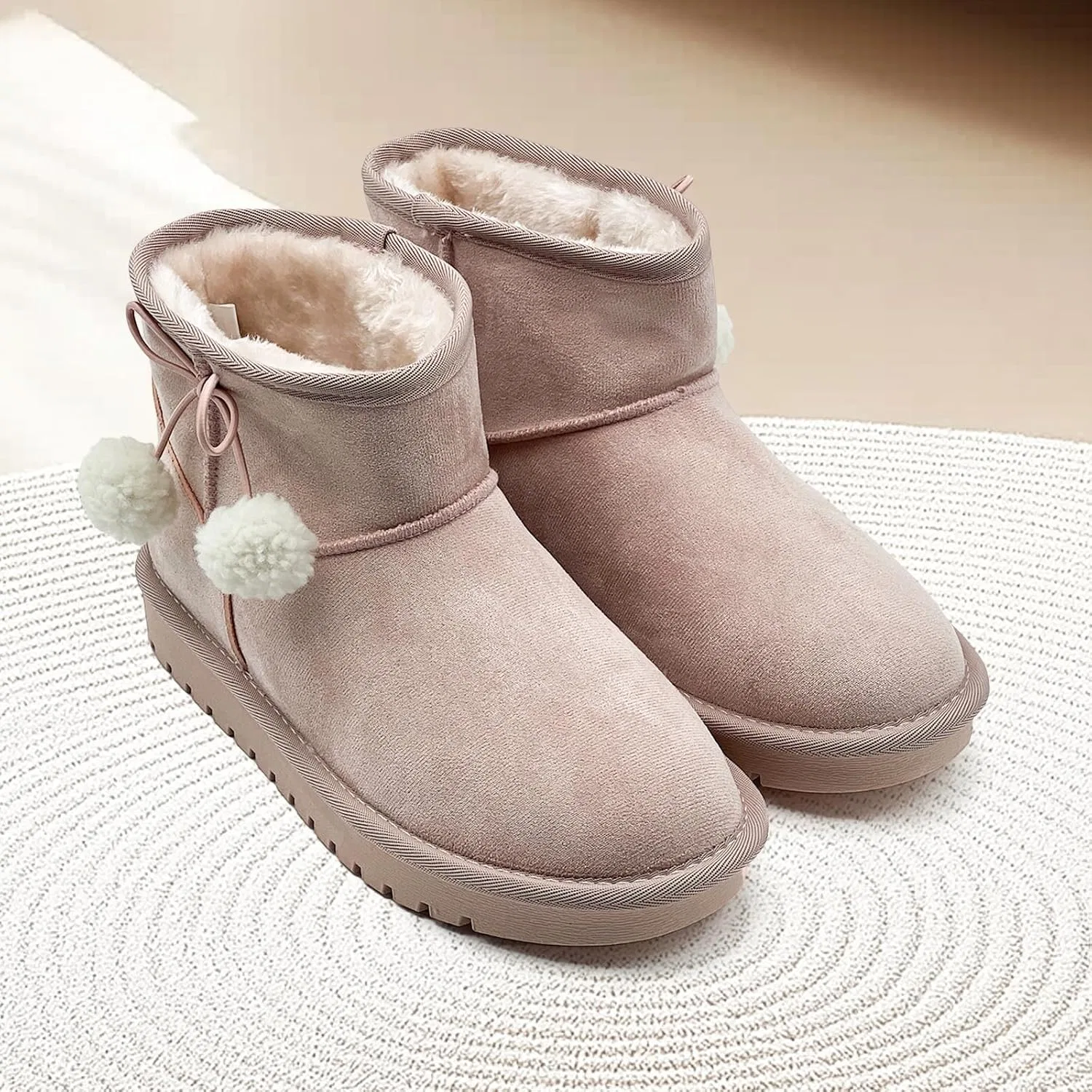 Детские зимние сапоги для девочек и мальчиков с мехом, модель nzzoo, Light Pink — фото 3