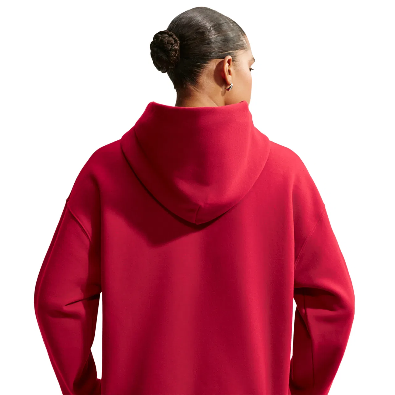 Женское теплое худи Studio Fleece Oversized Hoodie Nike, Tough Red/Sail — фото 2