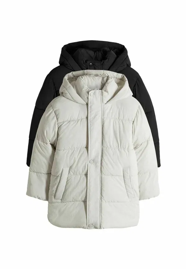 Комплект из 2 пуховиков, Regular fit, зимнее пальто, The Set, black/cream, черный/кремовый