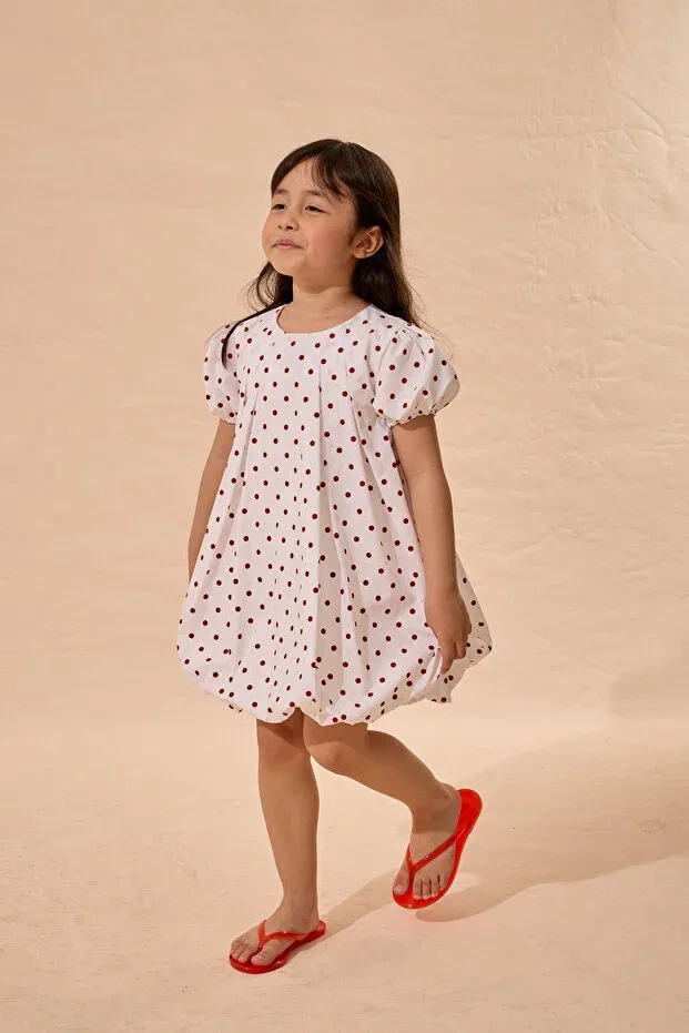 Детское платье с принтом Fahhar Kids, Red Polka Dot — фото 3