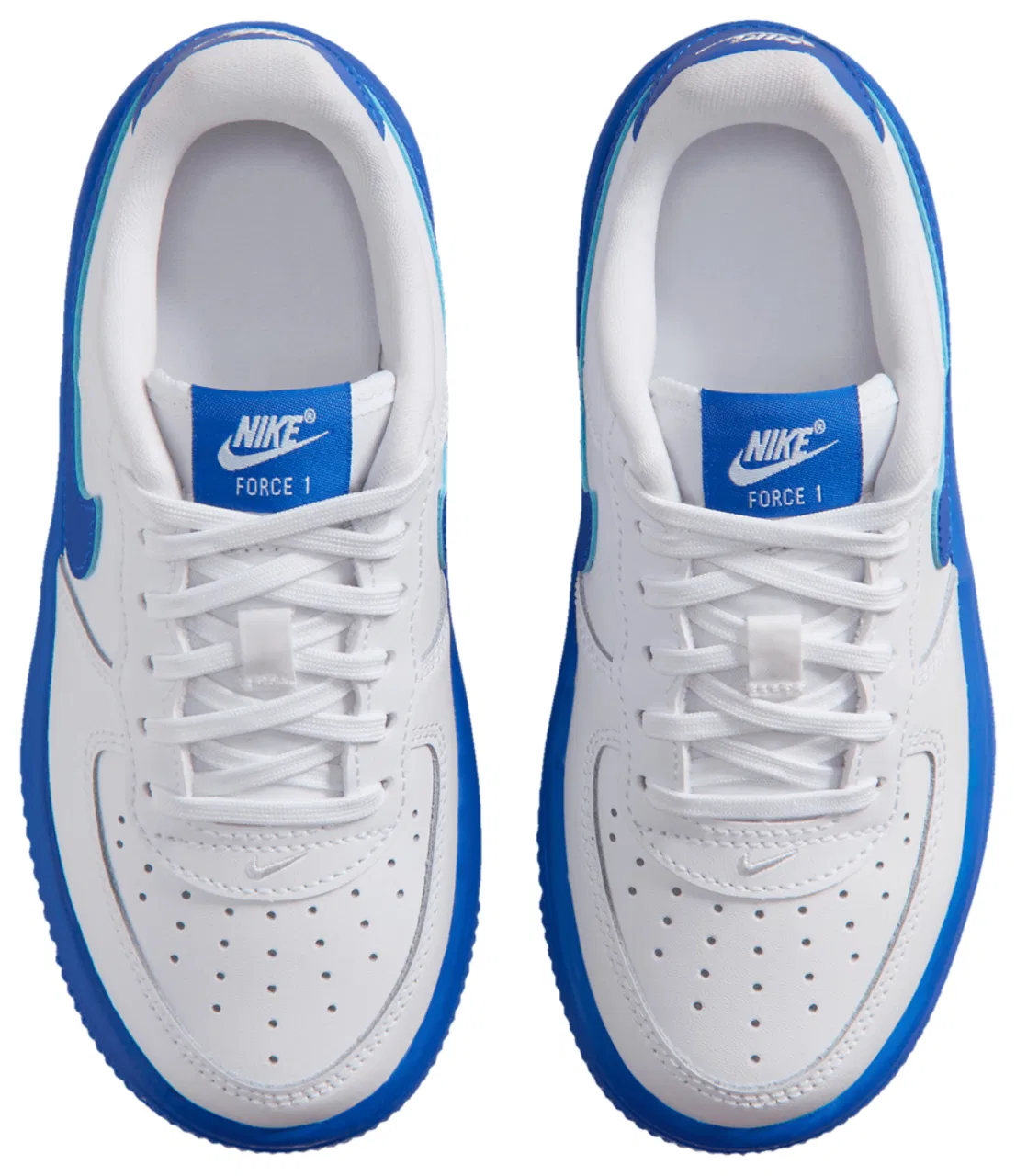 Кроссовки для мальчиков Air Force 1 Low Lace Nike, цвет White/Game Royal — фото 4