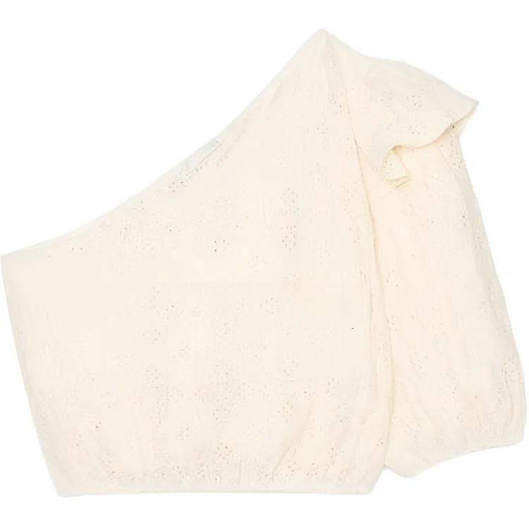Женская футболка с асимметричным воротником ZARA, Raw White