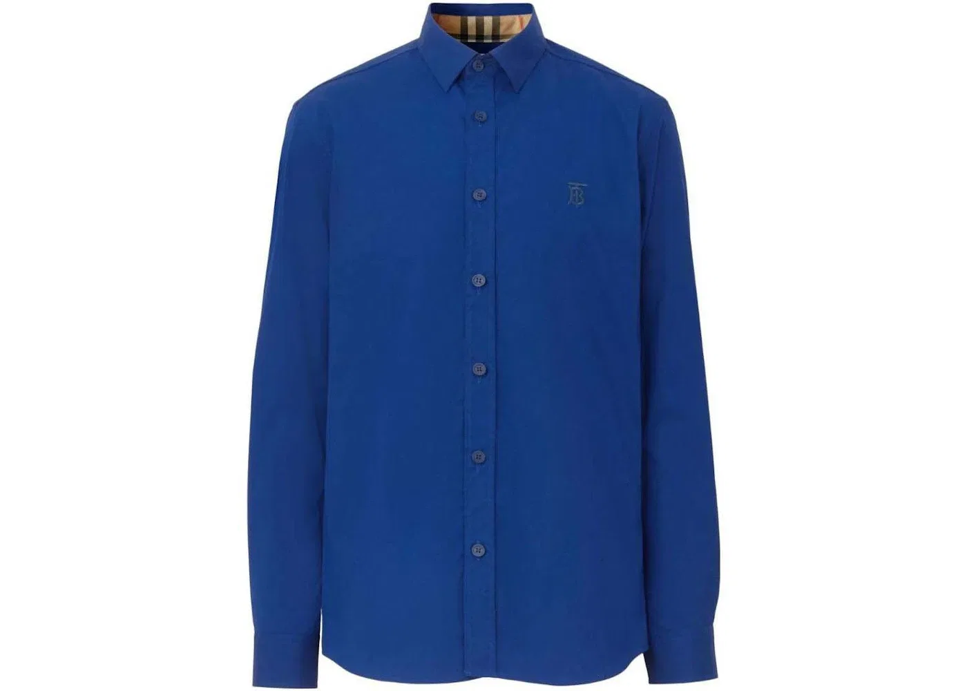 Мужская рубашка slim-fit с монограммой Burberry, Blue