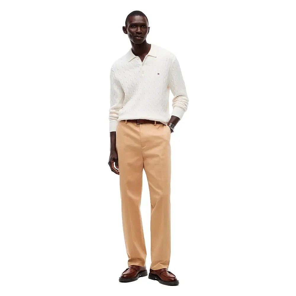 Мужские классические брюки с зауженным силуэтом Tommy hilfiger, Brown — фото 4